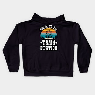 Ironic Funny Train Lover Tak'em To The Train Station Kids Hoodie